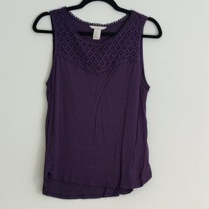 Navy Tank Top w/ Lace